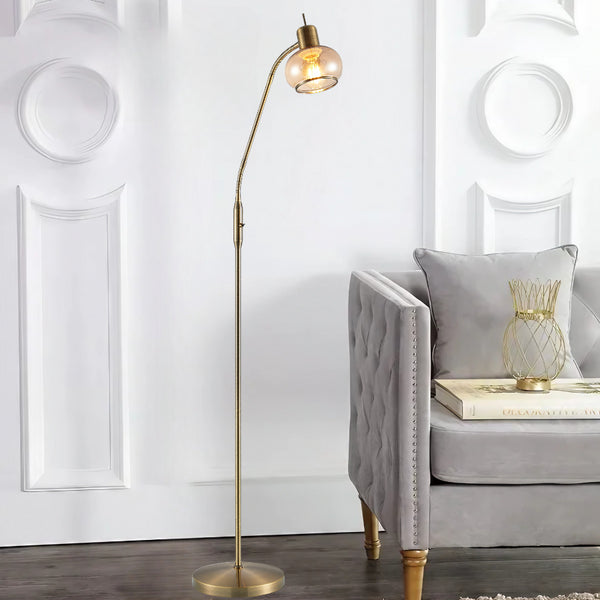 Telbix Marbell Floor Lamp Antique Brass