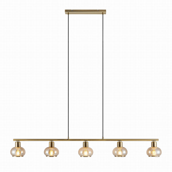Telbix Marbell 5 Light Pendant Antique Brass