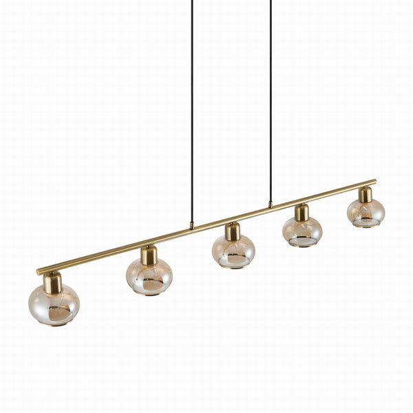 Telbix Marbell 5 Light Pendant Antique Brass