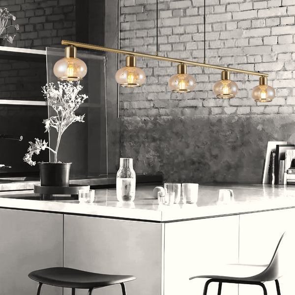 Telbix Marbell 5 Light Pendant Antique Brass