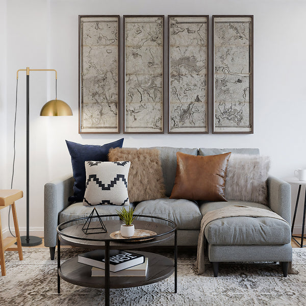 Telbix Marthos Floor Lamp Black Antique Gold