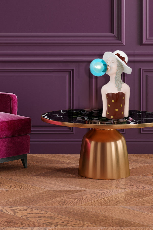 Telbix Martina Table Lamp Pink Blue Glass