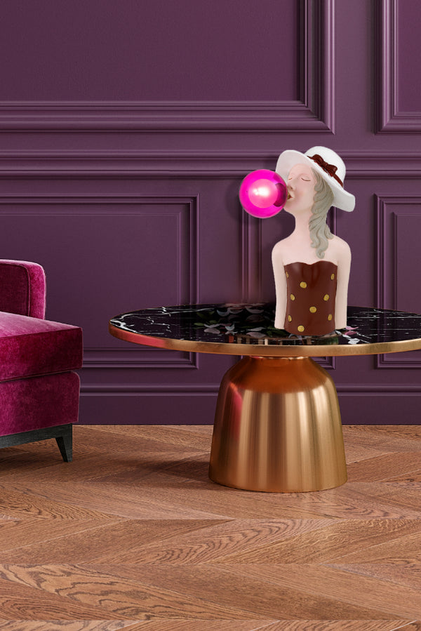 Telbix Martina Table Lamp Pink Blue Glass