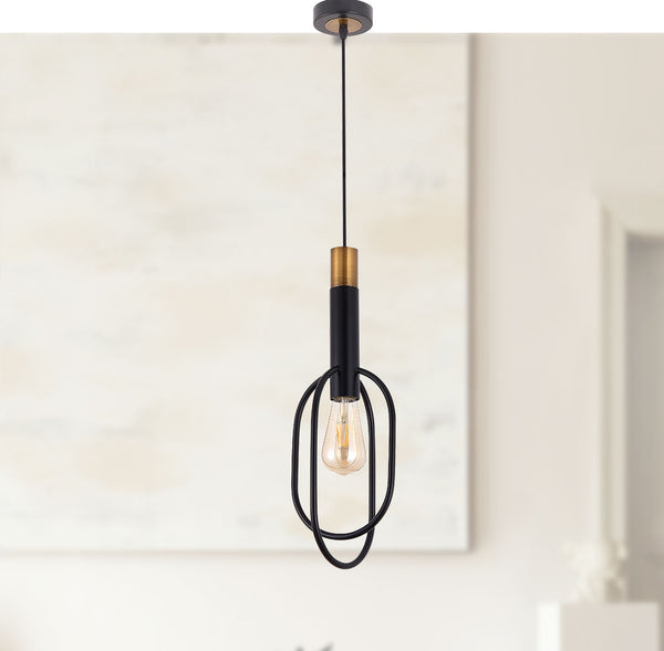 Telbix Marvin 1LT Pendant Oval Black Gold