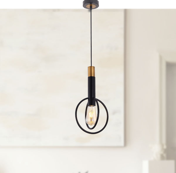 Telbix Marvin 1LT Pendant Round Black Gold