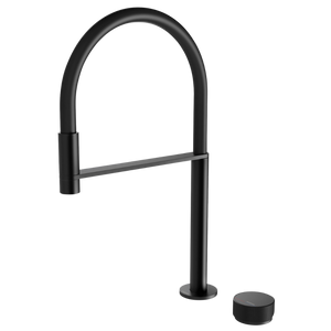Phoenix Axia Matte Black Hob Sink Mixer Set Flexible Hose 230mm