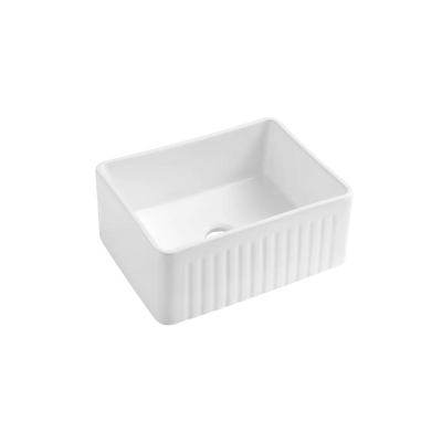 Otti Hampshire 616 x 465 x 256mm Kitchen Single Bowl Butler Sink White