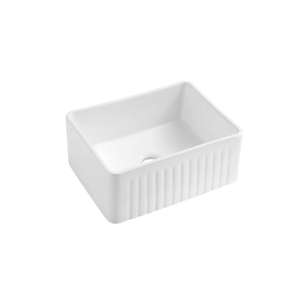 Otti Hampshire 616 x 465 x 256mm Kitchen Single Bowl Butler Sink White
