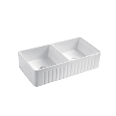 Otti Boston 853 x 461 x 255mm Butler Sink Double Bowl White