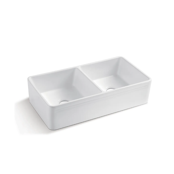 Otti Boston 853 x 461 x 255mm Butler Sink Double Bowl White