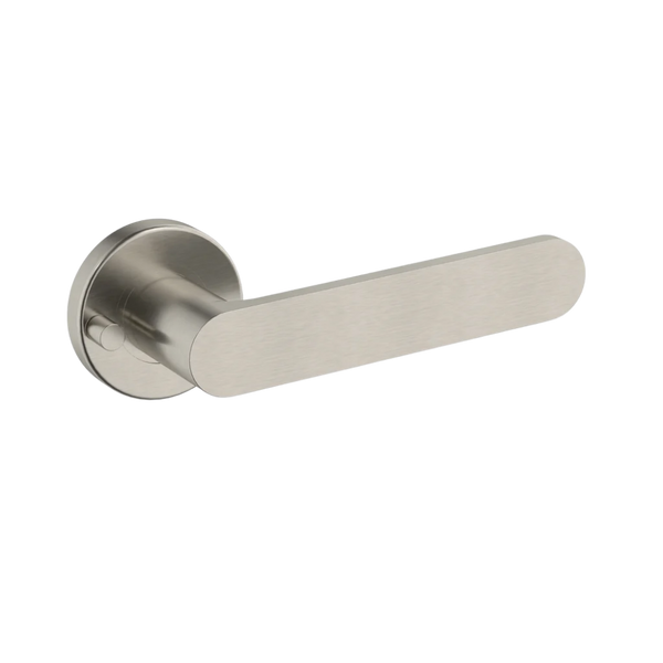 Meir Curvaé Flat Lever Privacy Door Handle Brushed Nickel