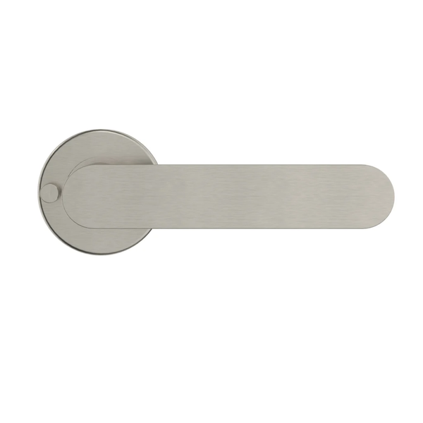 Meir Curvaé Flat Lever Privacy Door Handle Brushed Nickel