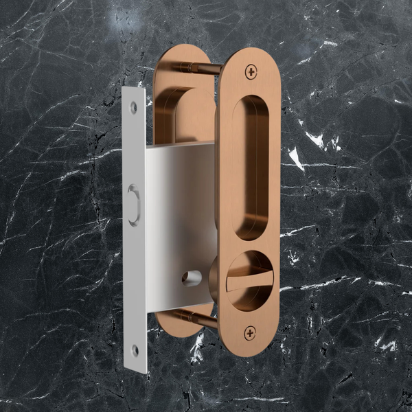 Meir Curvae Oval Flush Pull Privacy Lustre Bronze