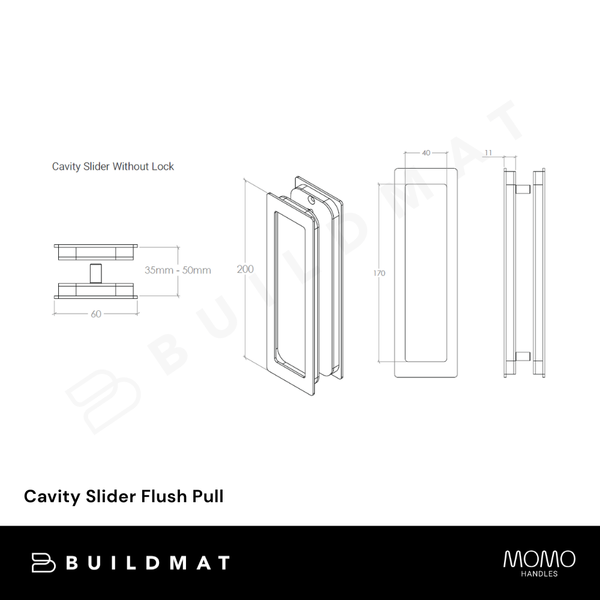 Momo Handles Cavity Slider Flush Pull Bronze