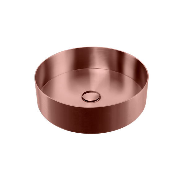 Oliveri Milan Round Stainless Steel Counter Top Basin Copper