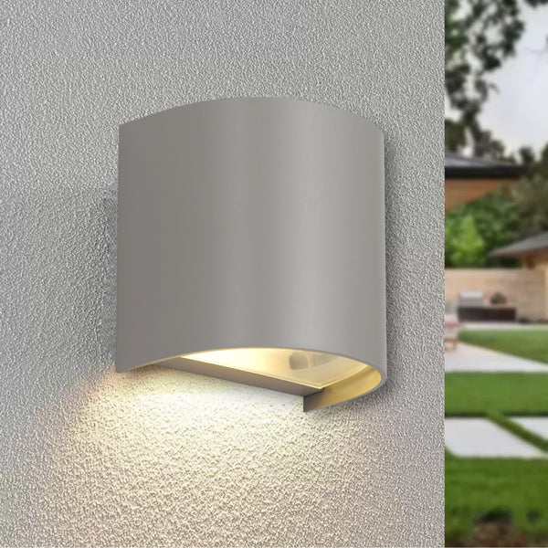 Telbix Miro 1 Exterior Wall Light Grey