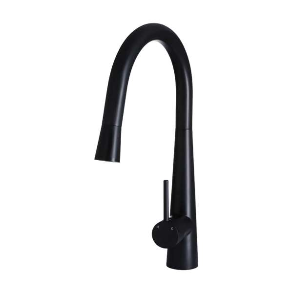 Meir Round Pull Out Kitchen Mixer Tap Matte Black
