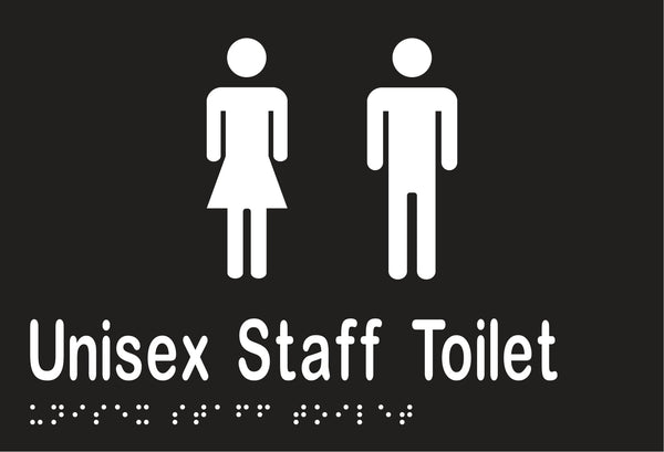 Metlam Unisex Staff Toilet Braille In Designer Black