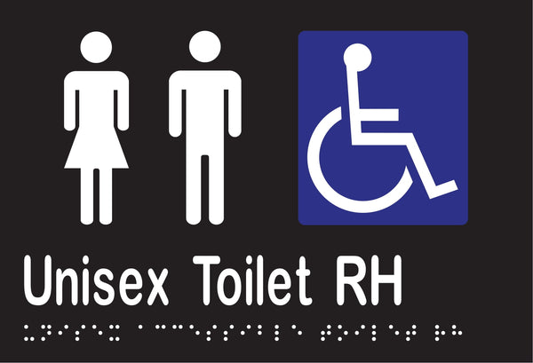 Metlam Unisex Accessible Toilet Right Hand Braille In Designer Black