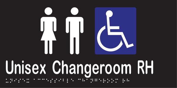 Metlam Unisex Accessible Changeroom Right Hand Braille In Designer Black