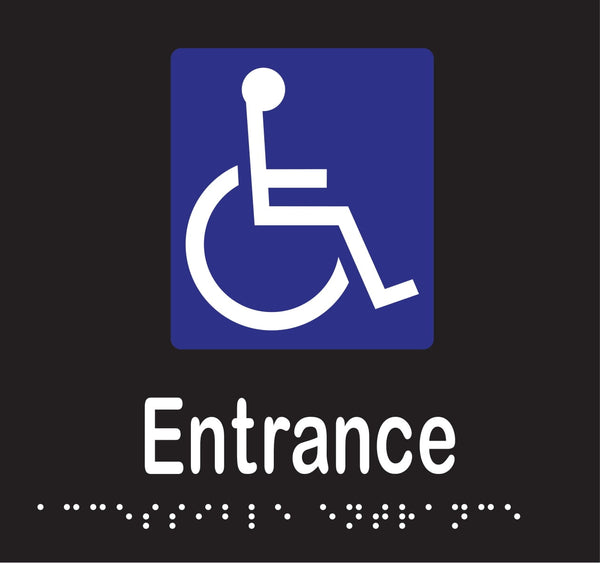 Metlam Accessible Entrance Braille In Designer Black