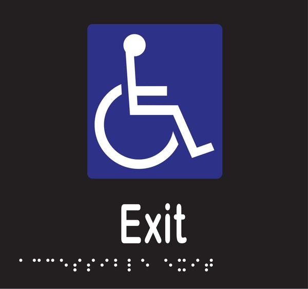 Metlam Accessible Exit Braille In Designer Black