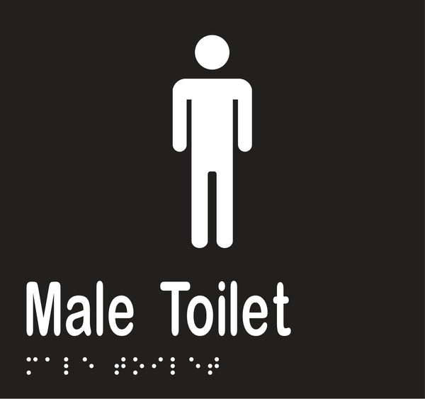 Metlam Male Toilet Braille In Designer Black