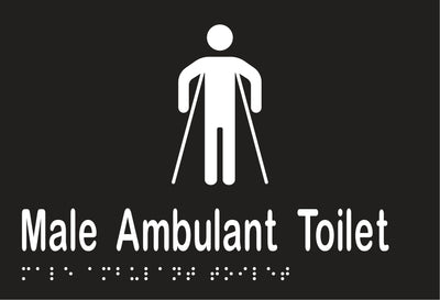 Metlam Male Ambulant Toilet Braille In Designer Black