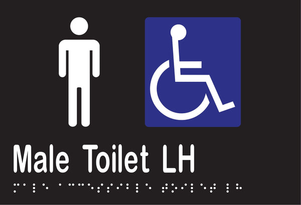 Metlam Male Accessible Toilet Left Hand Braille In Designer Black