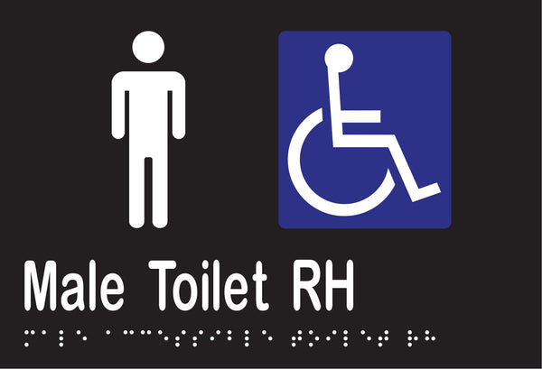 Metlam Male Accessible Toilet Right Hand Braille In Designer Black