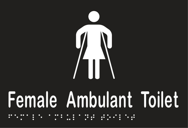 Metlam Female Ambulant Toilet Braille In Designer Black