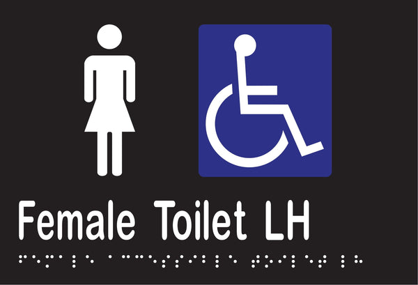Metlam Female Accessible Toilet Left Hand Braille In Designer Black