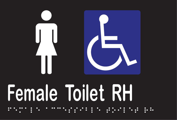 Metlam Female Accessible Toilet Right Hand Braille In Designer Black