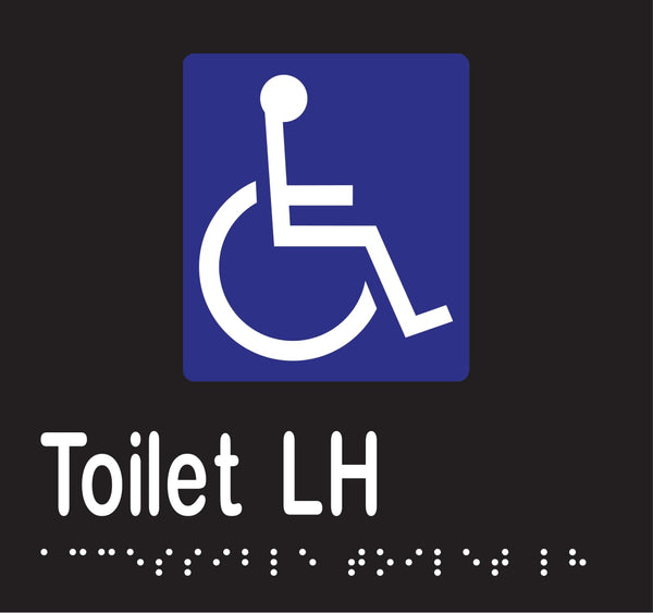 Metlam Accessible Toilet Left Hand Braille In Designer Black