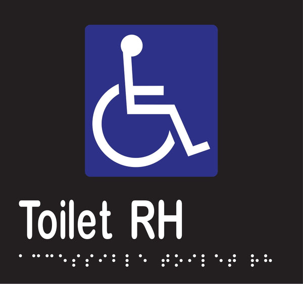 Metlam Accessible Toilet Right Hand Braille In Designer Black