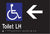 Metlam Accessible Toilet Left Hand And Left Arrow Braille In Designer Black
