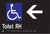 Metlam Accessible Toilet Right Hand And Left Arrow Braille In Designer Black