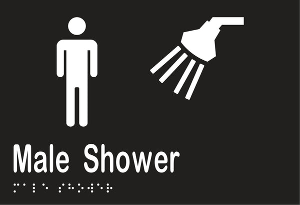 Metlam Male Shower Sign Braille In Designer Black