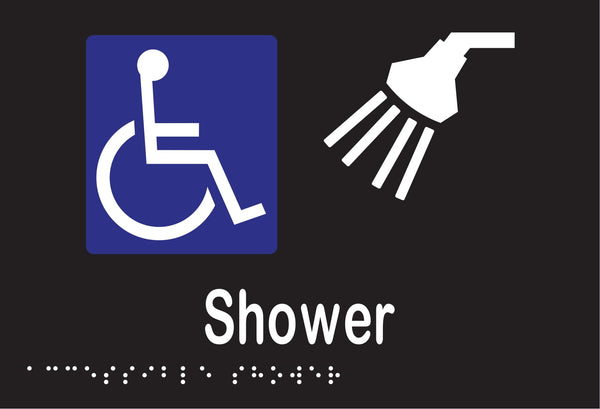 Metlam Accessible Shower Braille In Designer Black