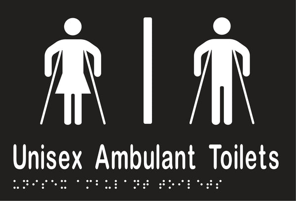 Metlam Unisex Ambulant Toilet Divided Braille In Designer Black