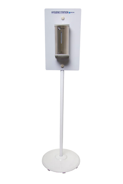 Metlam Hygiene Station Stand And Sanitiser Dispenser Kit In White