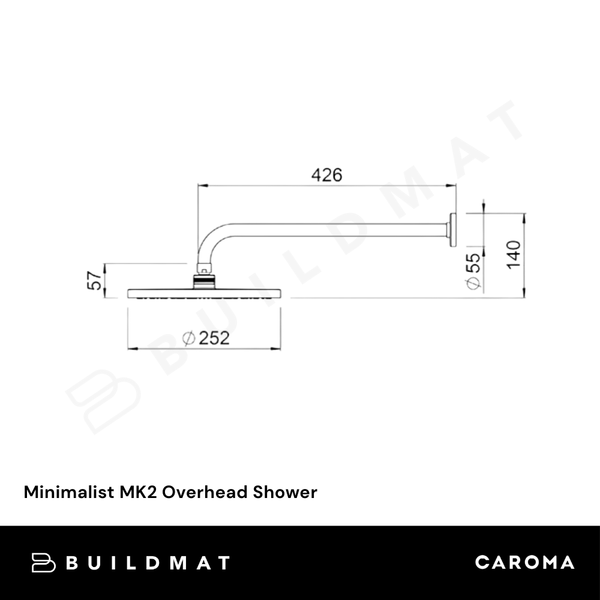 Caroma Minimalist MK2 Overhead Shower Chrome