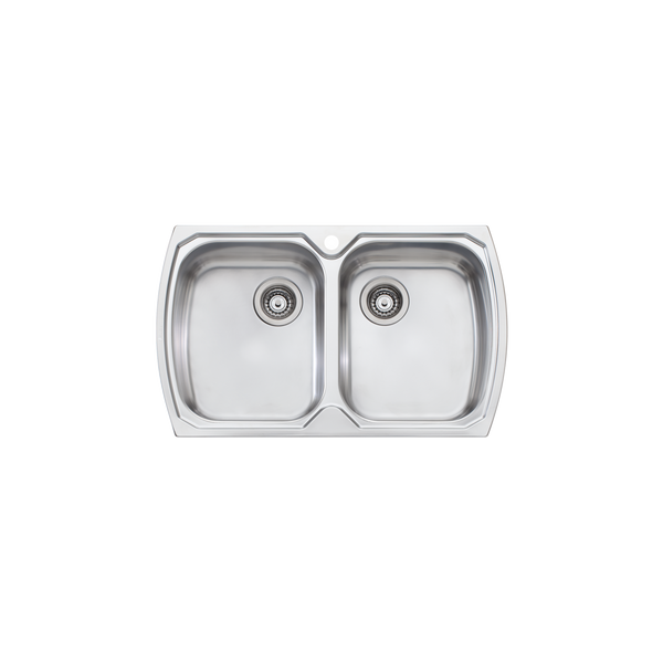 Oliveri Monet Double Bowl Topmount Sink Stainless Steel