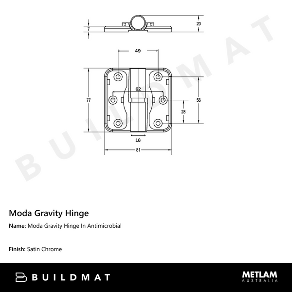Metlam Moda Gravity Hinge In Antimicrobial