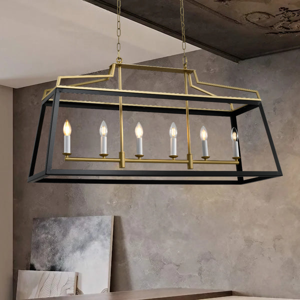 Telbix Monteal 6 Light Pendant Antique Gold