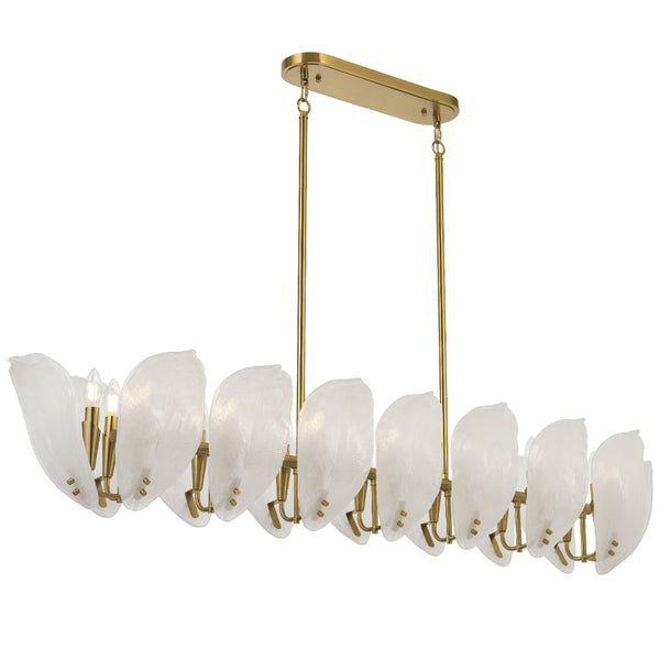 Telbix Monte 16 Light Rectangle Pendant Brass