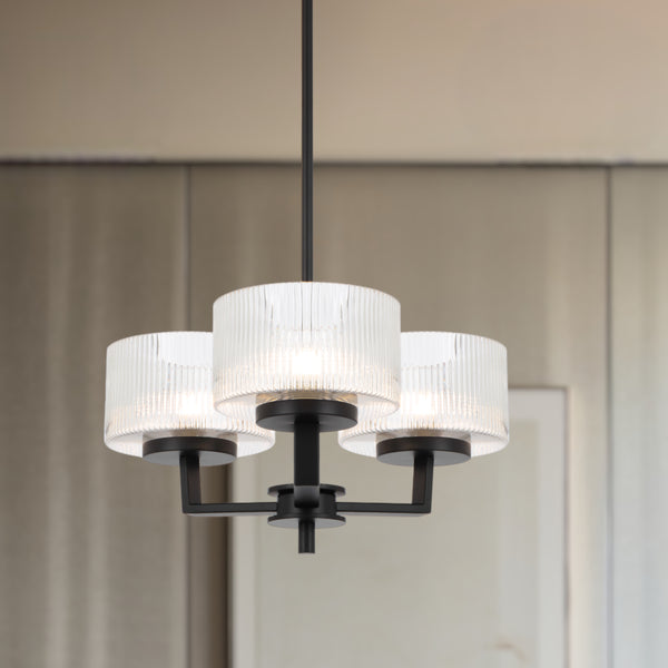Telbix Moreno 3 Light Pendant Black
