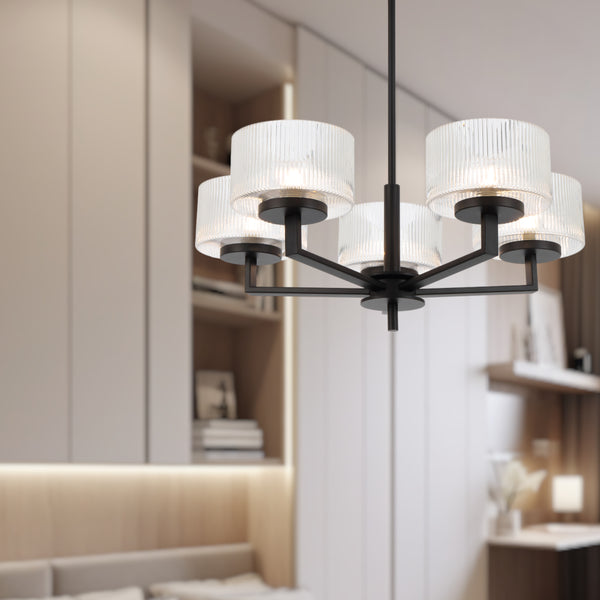 Telbix Moreno 5 Light Pendant Black