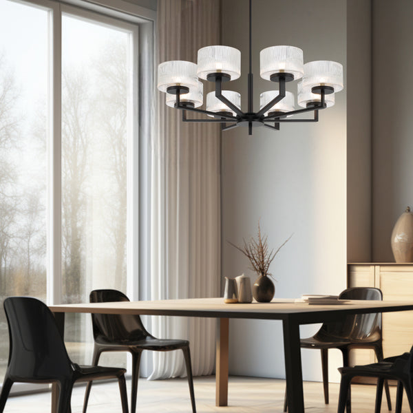 Telbix Moreno 8 Light Pendant Black