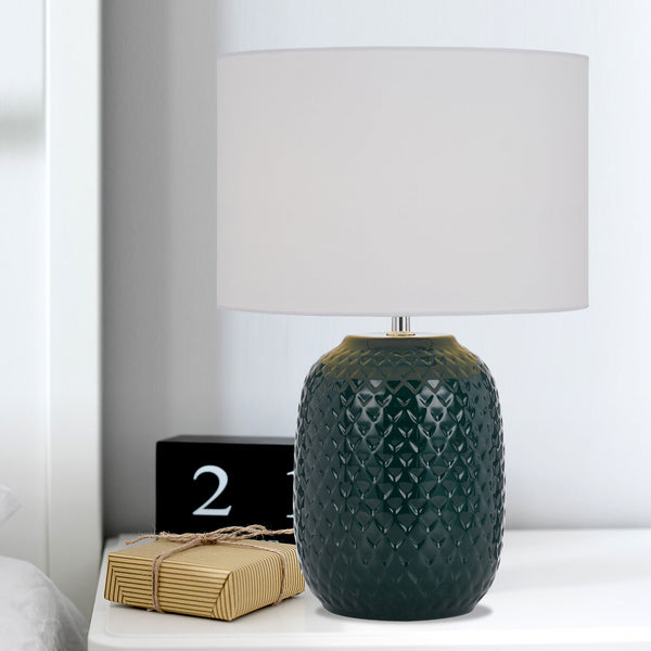Telbix Moval Ceramic Table Lamp Green